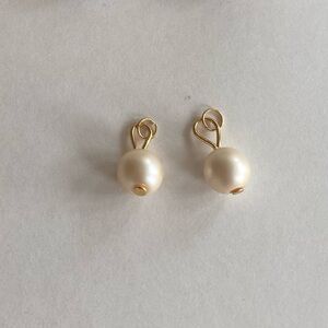 18K Gold Plate Pink Matte Beaded Earring Charms